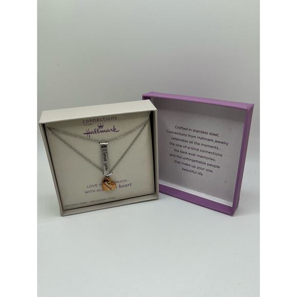 NWT - Connections from Hallmark Stainless Steel “ILY so much” Layered Necklace - Picture 3 of 8